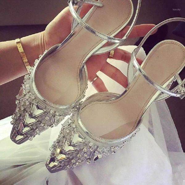

2021 summer new fashion rhinestone mid-heel female sandals baotou banquet dress thick-heel wedding shoes small size bridal shoes1, Black