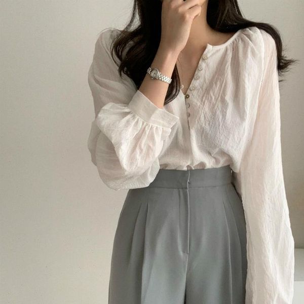 

new spring vintage print shirt female oversize women long sleeve girls blouse summer plus size women blouses femme blusas, White