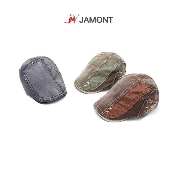

berets jamont cotton beret hat for men women ivy flat cap summer boina sboy style cabbie gatsby adjustable, Blue;gray