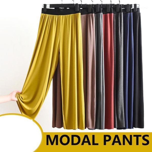 

pants women joggers 2020 summer modal casual high waist loose harem wide leg pants trousers home wear outfit ropa mujer1, Black;white