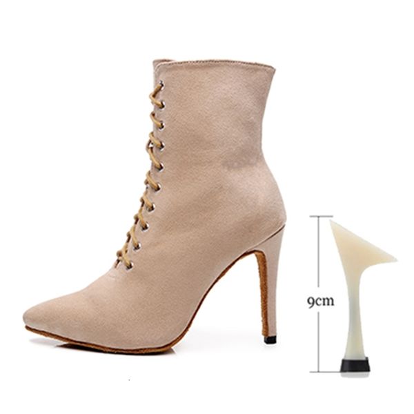 

2021 new winter closed toe latin sandals woman soft sole ballroom latino dance boots for girls high heel bachata salsa shoes 1 104u, Black