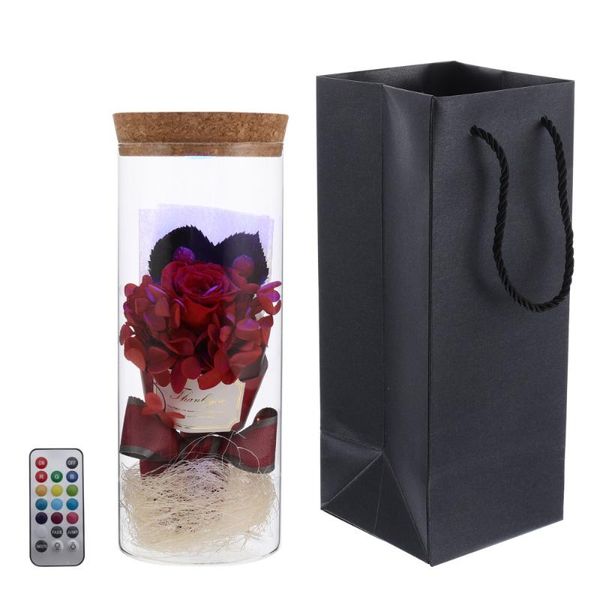 

1pc valentine's day led lights wishing bottle preserved rose flower ornament