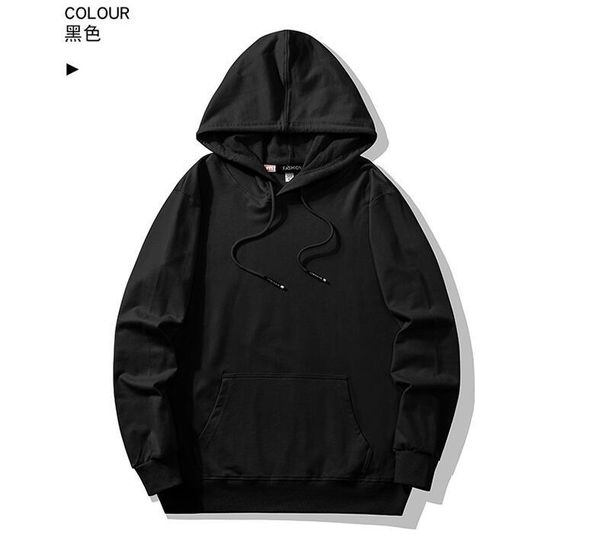 

2021 new autumn men's pullover sweatshirt winter cotton fleece hoodies men streetwear dq5y, Black