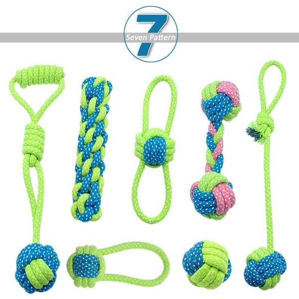 

cotton dog puppy rope toy knot chew teeth cleaning tug toys pet playing training ball for small medium la bbyipu