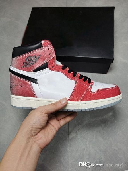 

2021 release air authentic trophy room 1 high og sneakers white varsity red sail black retro men 1s outdoor sports shoes with box 40-47.5