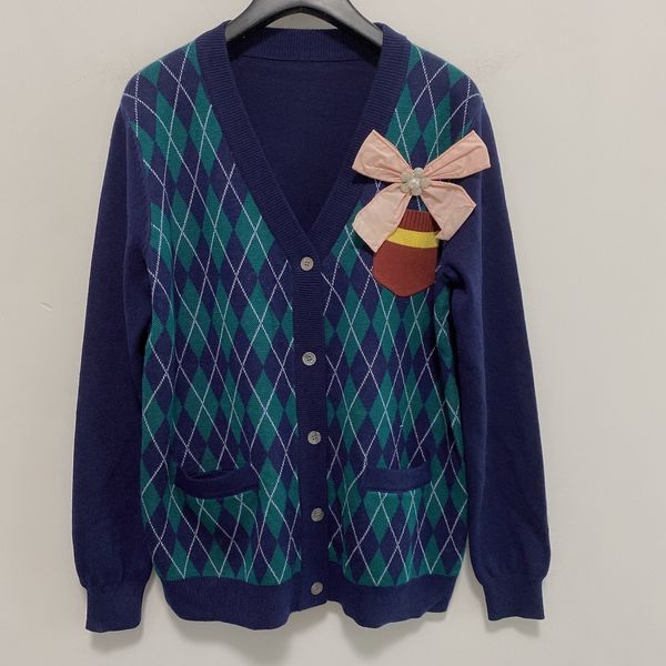 

милан взлетно-посадочной полосы свитер 2020 с длинным рукавом v шеи женские свитера high end печать жаккардовые кардиган конструктора женщин, White;black