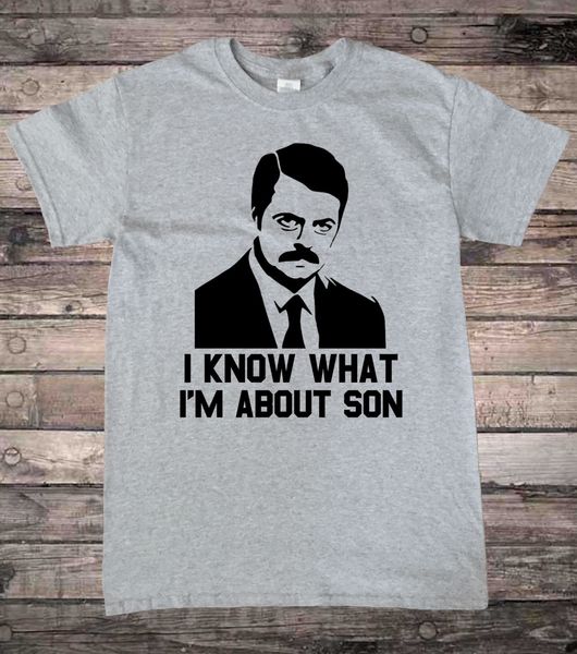 

ron swanson i know what i'm about son parks and rec 's short sleeve casual printed sport hooded sweatshirt hoodie t shirt