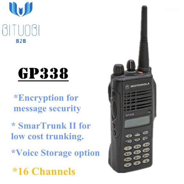 

walkie talkie refurbished gp338 vhf uhf analog radio 136-174mhz 450-527mhz 16 channels with adjustable power levels1