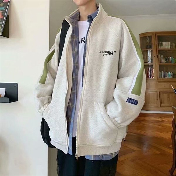

new men students add wool coat in the spring and autumn winter cardigan easing trend 201119, Black;brown