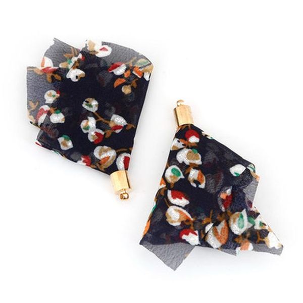 

10pcs 6cm шифоновое металла cap кисточкой crafts кисть для серьга шарма изготовление сати кисточки подвеска diy ювелирные аксессуары ручной, Black