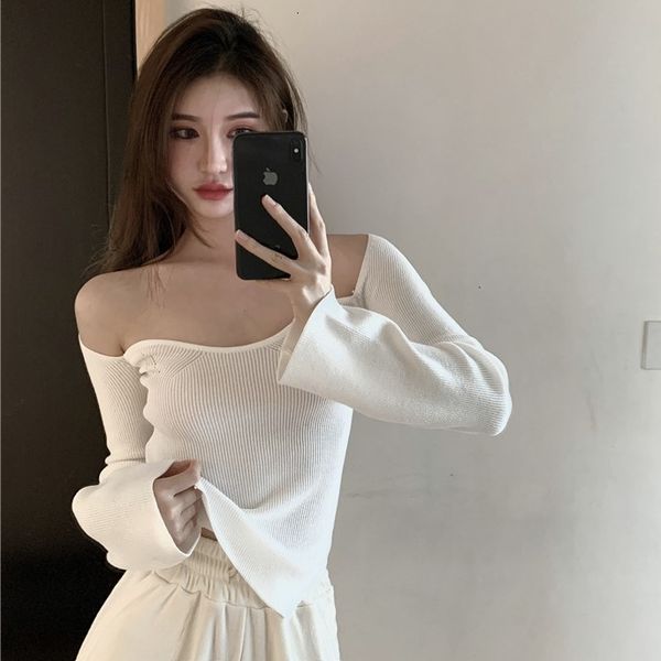 

autumn 2020 new off shoulder long sleeve t-shirt for women's wear
