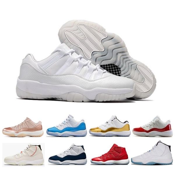

new 11 11s men women shoes high low le concord 23 45 gamma blue cool grey cap and gown rose gold platinum tint gum j11 sneakers