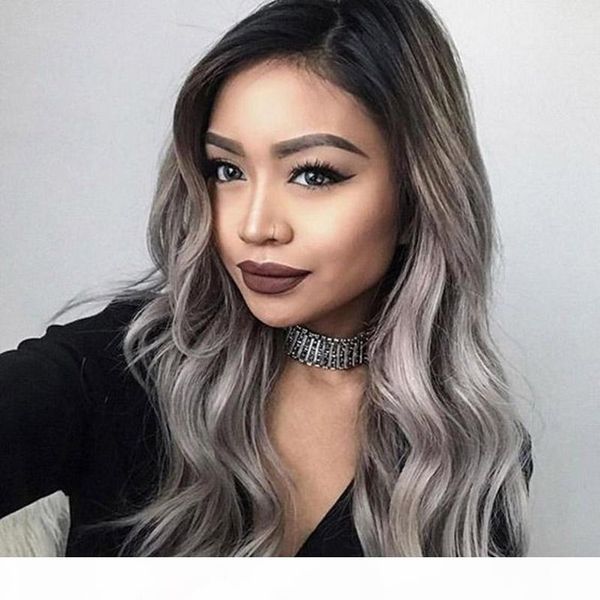 

grey wigs for black women pre plucked lacefront wig virgin brazilian hair silver grey full lace human hair wig with baby hair, Black;brown