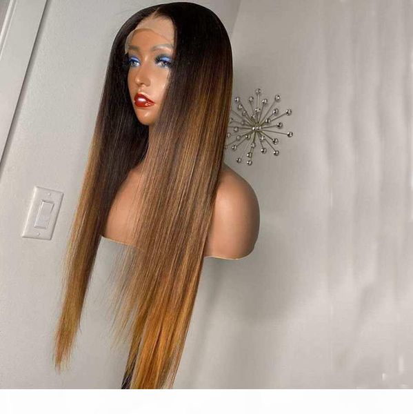 

ombre auburn silky straight brazilian human hair full lace wigs 180 density dark root 360 lace front wigs with baby hair, Black