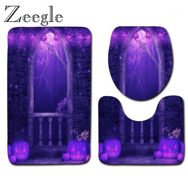 

zeegle 3pcs bath mat set halloween mat for bathroom decoration flannel anti slip bath rug bathroom product modern area rug1