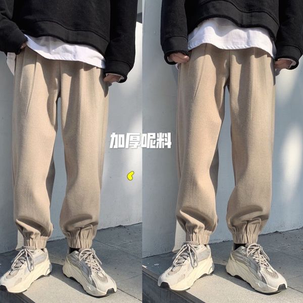 

2021 men's trousers autumn thin new winter small feet long pants male youth wear j3kg, Black