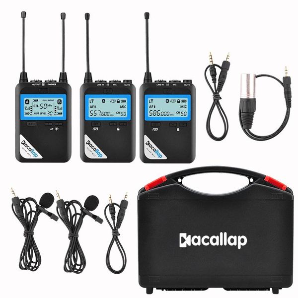 

kacallap lavalier wireless microphone vlog microphone camera recording interview one drag two