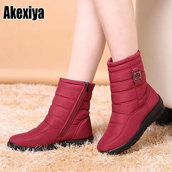 

женщины boots 2020 новый зимний снег сапоги женский теплый меховой лодыжке женская обувь клин winter zipper botas mujer p220, Black