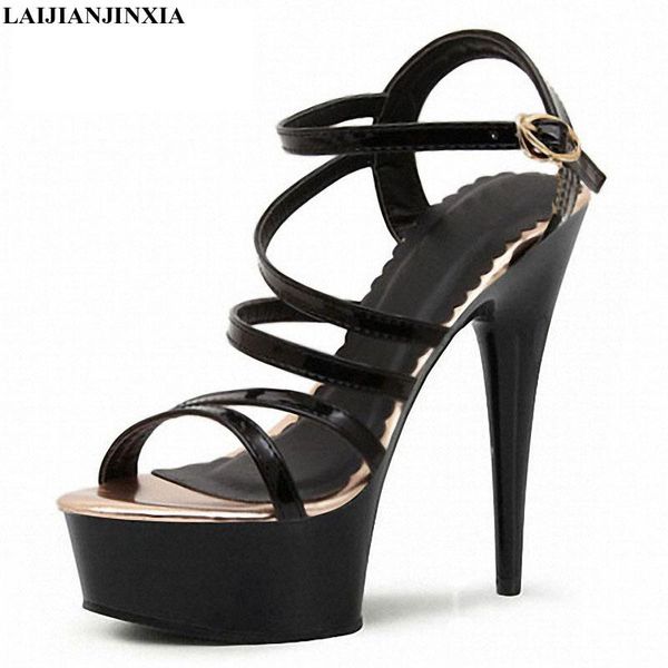 

dress shoes laijianjinxia slingbacks sandals for womens designer 15cm high heels woman platform transparent, Black