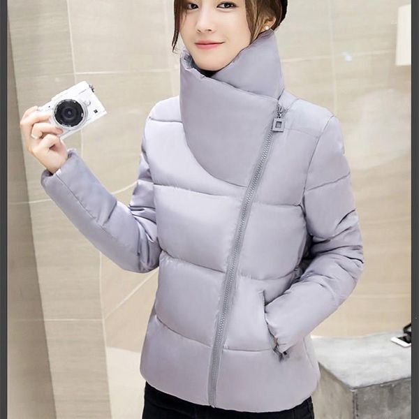 

winter woman cotton casual warm coats plus size short padded coat solid fashion elegant jacket women1, Black