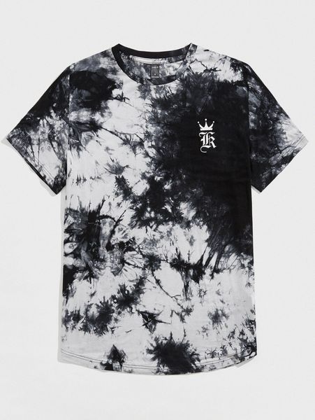 

men letter graphic tie dye tee u9gq#, White;black