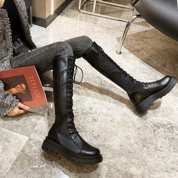 

2020 designer women shoes winter boots for women platform platform shoes womens riding boots zapatos para mujer, Black