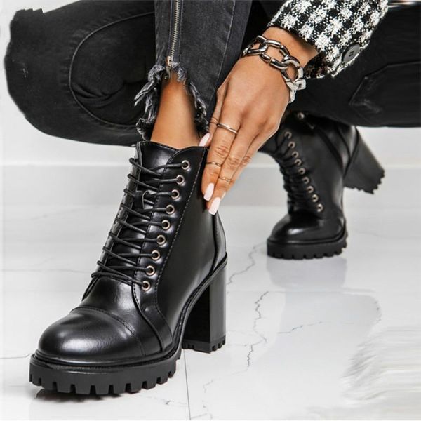 

boots 2021 fashion style women's black leather female zipper high heel buckle riding