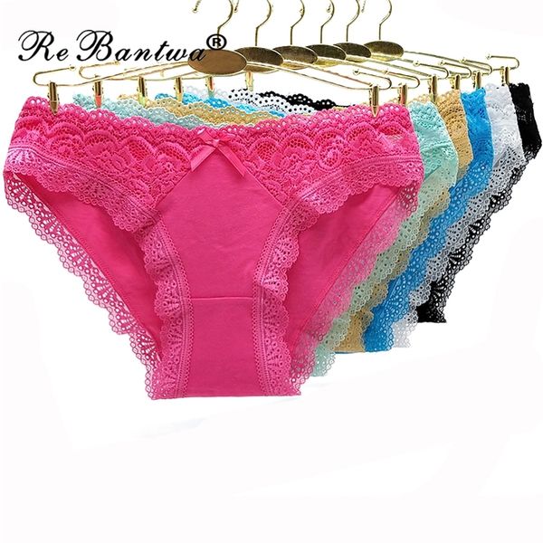 10 Pçs / conjunto Hot Sexy Senhoras Senhoras Underwear Mulher Calcinha Moda Lace Briefs Algodão Cintura Loja Bonito Mulheres Underwear Lingerie 201112