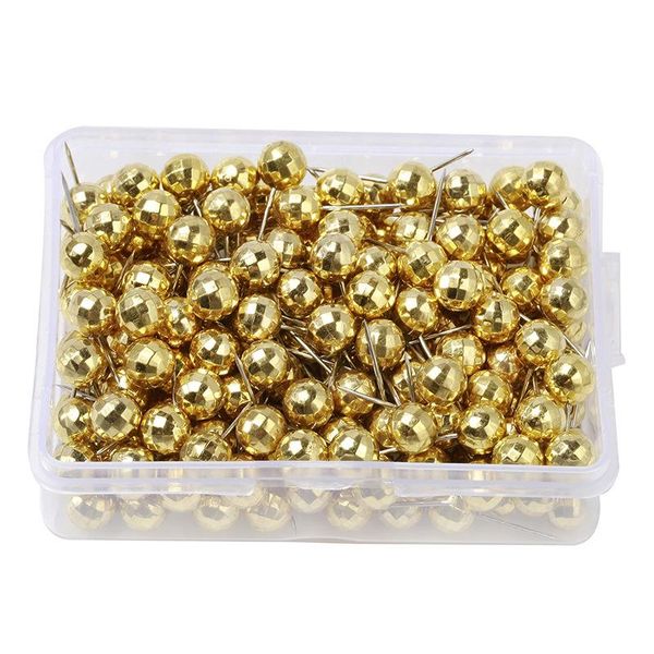 

200pcs карта tacks нажмите штыри с золотой круглой головой стали точкой для в совет ткани маркировка нажмите штыри с clear box wmtuvd xhligh