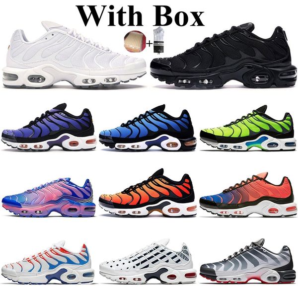 

with box tn running shoes for men women triple black hyper blue voltage purple pimento deluxe chaussures breathable trainer sport sneakers
