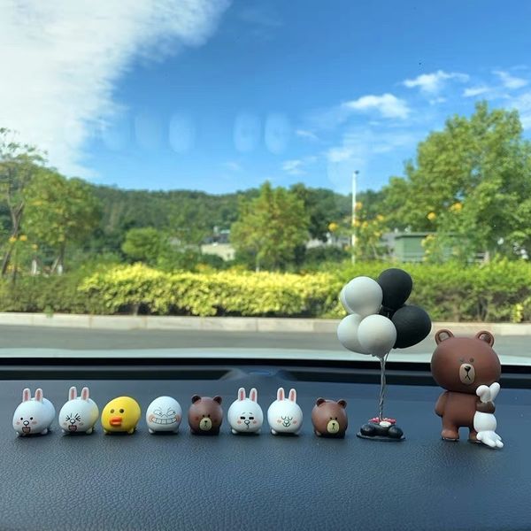 

rabbit keni korean creative line brown bear accessories cute car center control trolley interior decoration