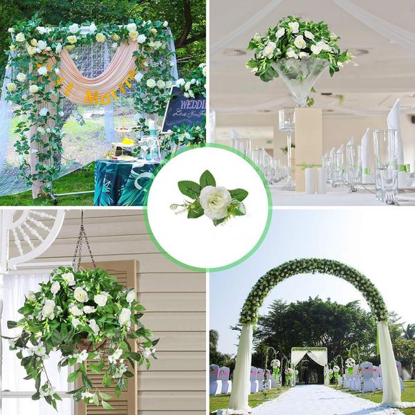

rose flowers artificial garland wedding flower wall decoration fake hanging decorative roses vine plants leaves