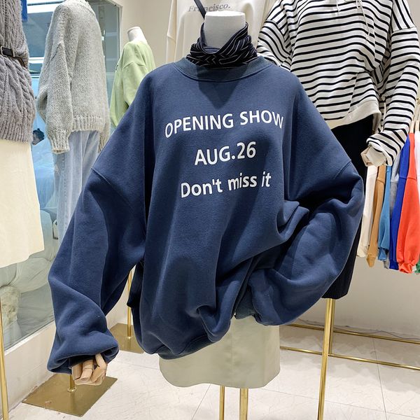 

east 2021 new gate around the female neck autumn winter loose and thin english printed stuffed 1 mp9w, Black