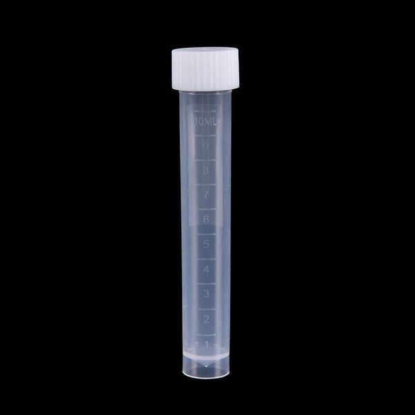 

10pcs 10ml plastic frozen test tubes vial with seal cap school educational laboratory supplies 10 jlliga