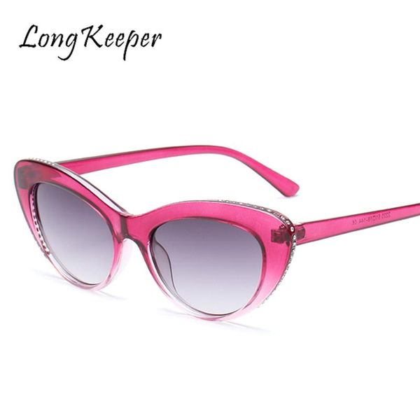 

longkeeper cat eye sunglasses women luxury diamond sunglasses ladies rhinestone glasses vintage retro female eyewear, White;black