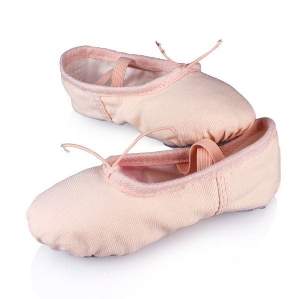 

ballet professional child girls kids cotton canvas soft dance practice shoes, Black