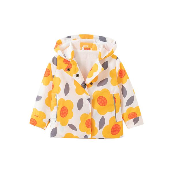 Little Maven Amarelo Flores Meninas Casaco Outono Crianças Outerwear Roupa de Algodão Crianças Casaco Casaco Novo Bebê Roupas 201126