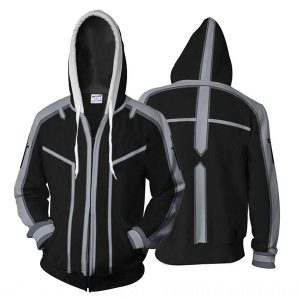 

q9e9l sportswear shenyu around tongren 3d digital printing zipper sweatshirt 3d pullover digital shenyu sweater around tongren cosplay sport, Black