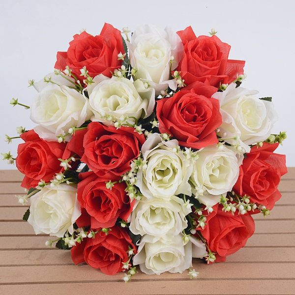 

18 heads artificial rose bride hand-holding flower bouquet valentine day wedding party home floral decoration 5 ndnce