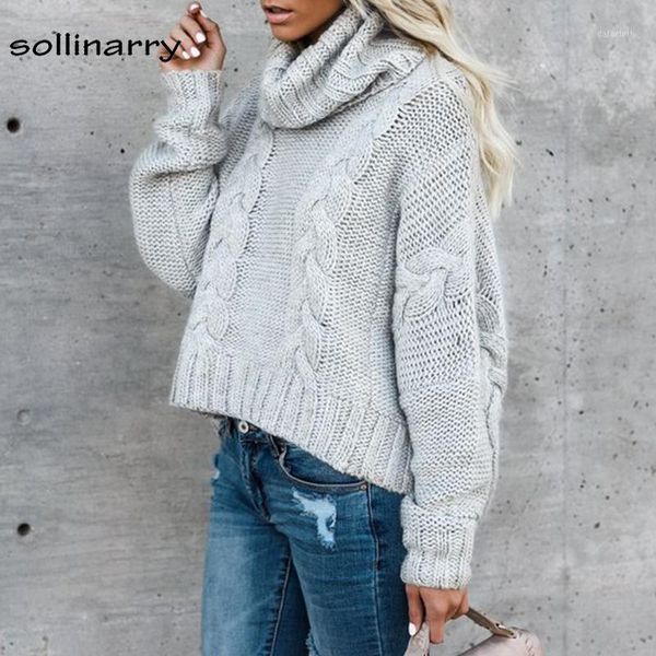 

sollinarry full sleeve thick needles street fashion sweater winter jumper computer knitted turtleneck women casual sweater1, White;black