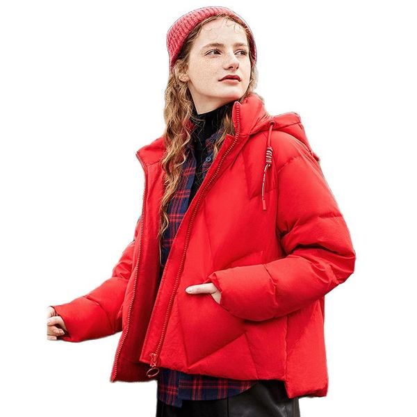 

semir down jacket women 2020 new short down winter coat small loose warm fashion casual jacket outwear for woman, Black