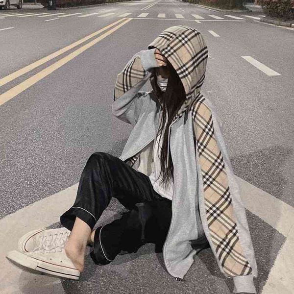 

brand hoodies 2022 summer new coat female korean version loose student campus style sub hooded tk0x so good, Black