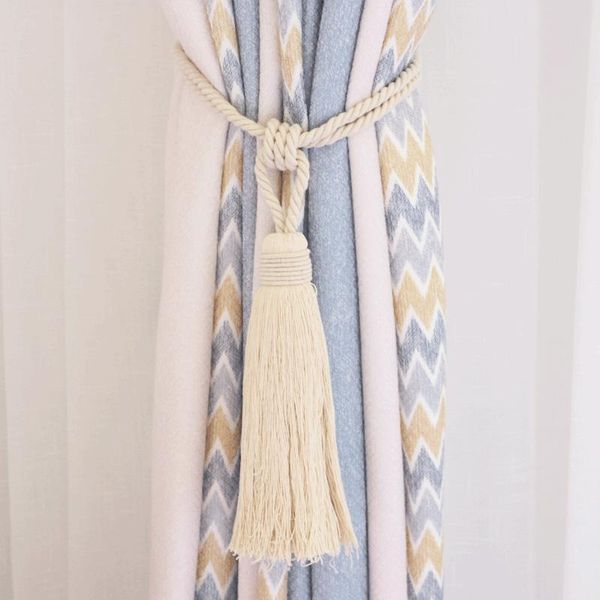 

1pc white accessories tied rope curtain tieback holder clips for curtains hand weaving tassel tieback h bbyzhu