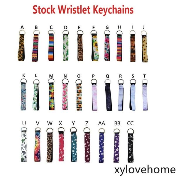 

neoprene wristlet keychains lanyard serape prints strap band split ring key chain holder key hand wrist lanyard girls/women party favor