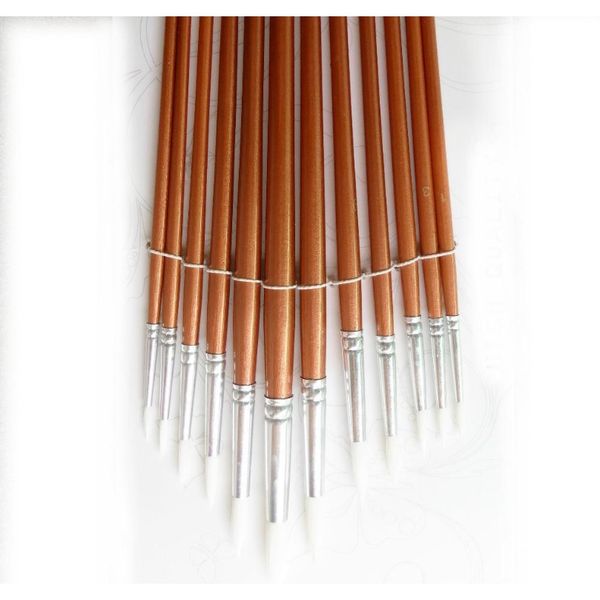 

24pcs /lot round shape nylon hair wooden handle paint brush set tool for art school watercolor acryli jllknd outbag2007