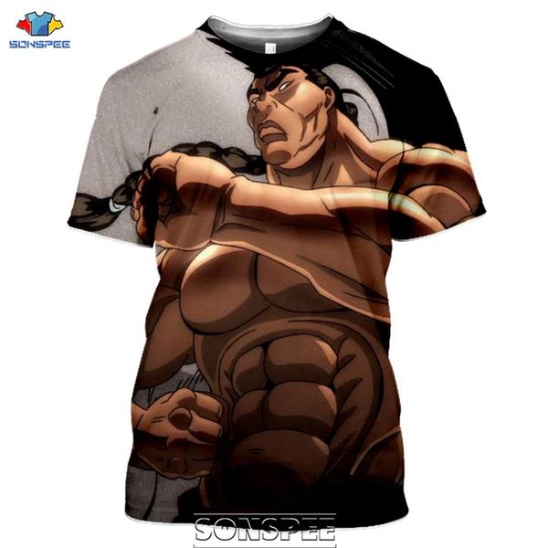 

box anime baki the grappler 3d print shirts graphic plus size anime men clothing