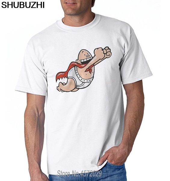 

sport t-shirt novelty cool men's short sleeve tshirt captain underpants - white t-shirt euro size