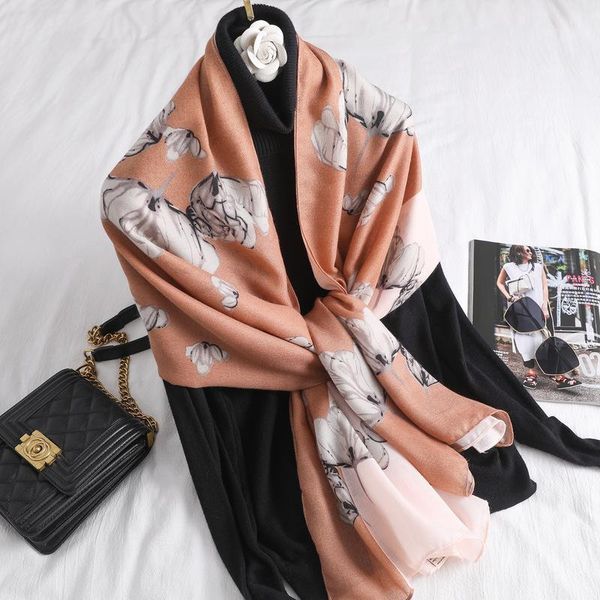 

new arrival 2020 women hijab winter cotton feel scarf foulard femme brand scarves female beach shawl bandana poncho1, Blue;gray