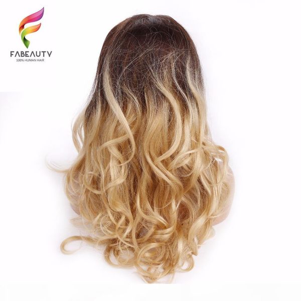 

ombre blonde lace wigs 150%density peruvian body wave lace front human hair wigs 26inch re-colored remy lace frontal wig, Black