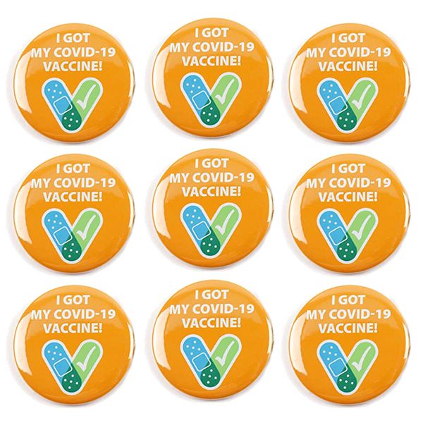 

i got my recipient notification cdc encouraged public health pinback button badges round brooch ti889